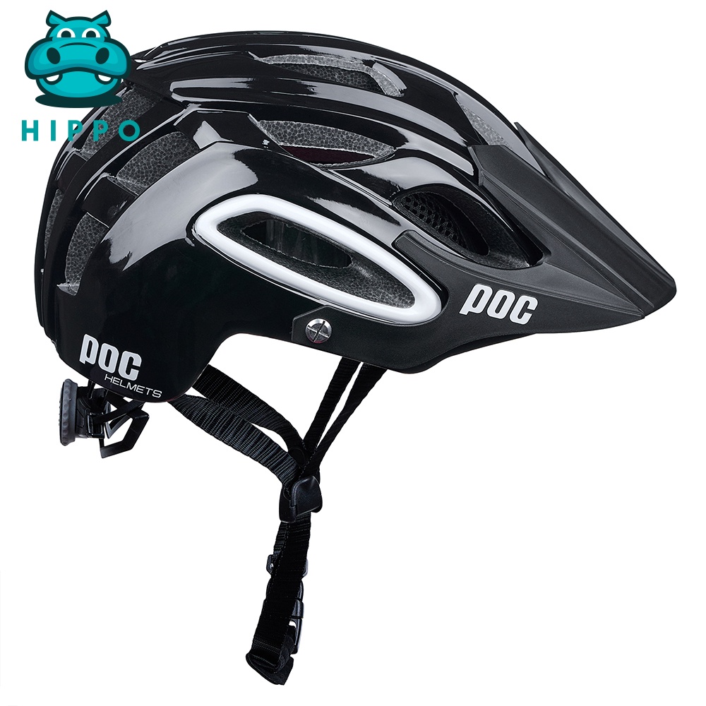 Mũ bảo hiểm xe đạp thể thao chuyên nghiệp Poc 07 siêu nhẹ màu đen bóng - HIPPO HELMET