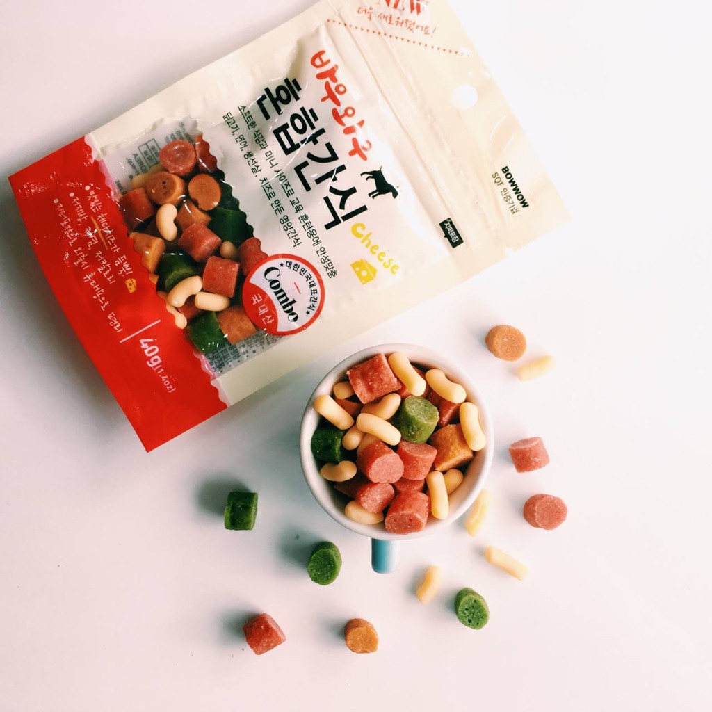 Bánh thưởng cho chó Snack hỗn hợp Mixed Snack Bowwow Hàn Quốc 40g