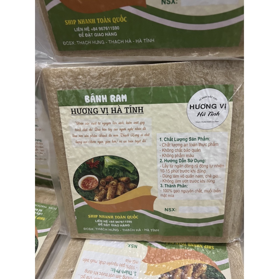 Bánh Ram Hà Tĩnh, Bánh Đa Nem, Hút Chân Không , Loại 100 Lá Mềm Dẻo Dễ Cuốn, Giao Nhanh