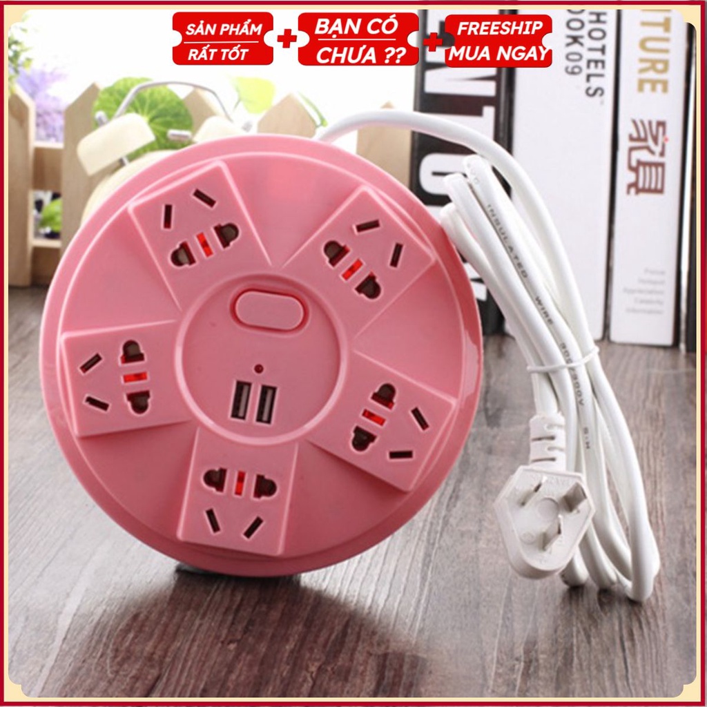 Ổ Điện UFO 10 Ổ Cắm và 2 Cổng USB (Màu Sắc Ngẫu Nhiên)