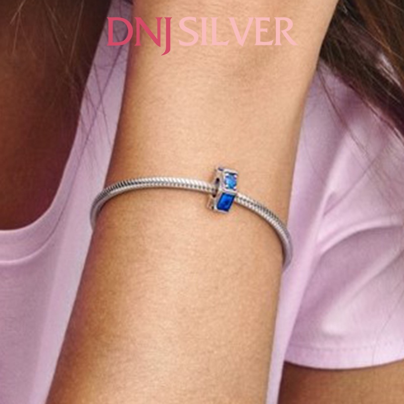 Charm bạc 925 cao cấp, hàng chuẩn bạc - Charm Blue Ice Cube Spacer thích hợp để mix vòng tay charm - DN186