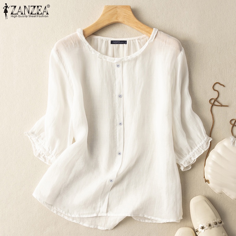 Áo kiểu ZANZEA tay lỡ 3 / 4 thời trang cho nữ