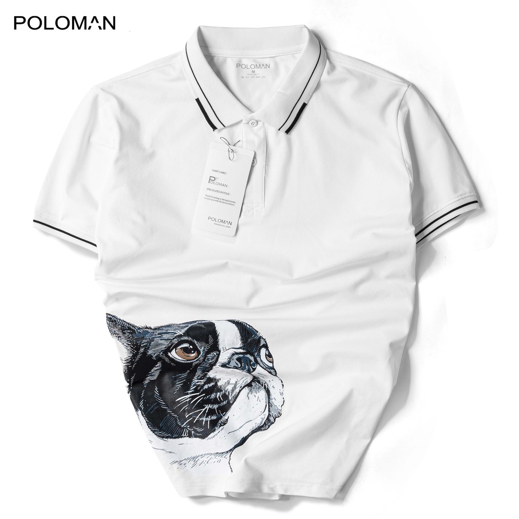 Áo thun Polo nam cổ bẻ Dolux in lụa,vải cá sấu Cotton xịn,chuẩn form,trẻ trung- năng động,Trắng P26 - POLOMAN | BigBuy360 - bigbuy360.vn