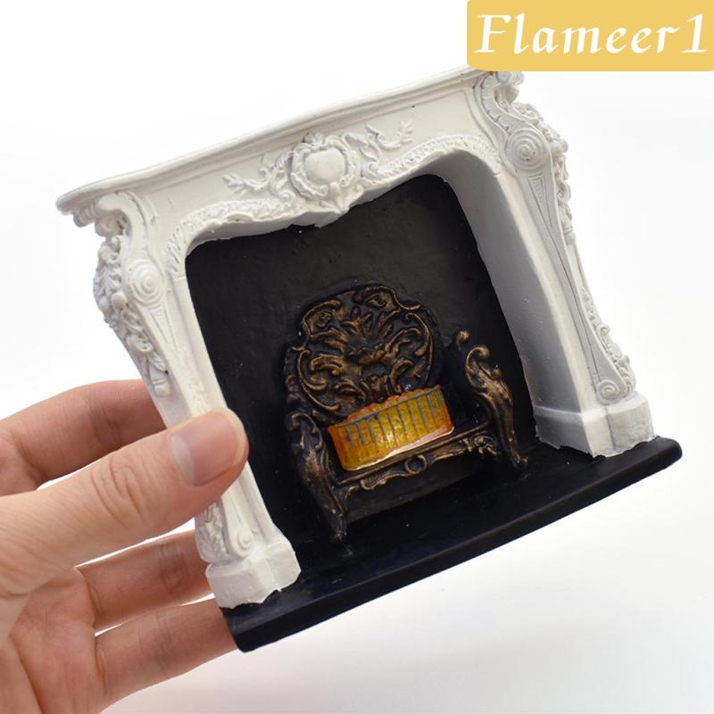 [Flameameer1] Mô Hình Lò Sưởi Mini Trang Trí Phòng Khách Phong Cách Vintage