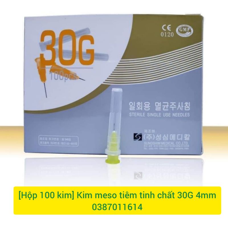 [Hộp 100 kim] Kim meso 30G 4mm tiêm tinh chất