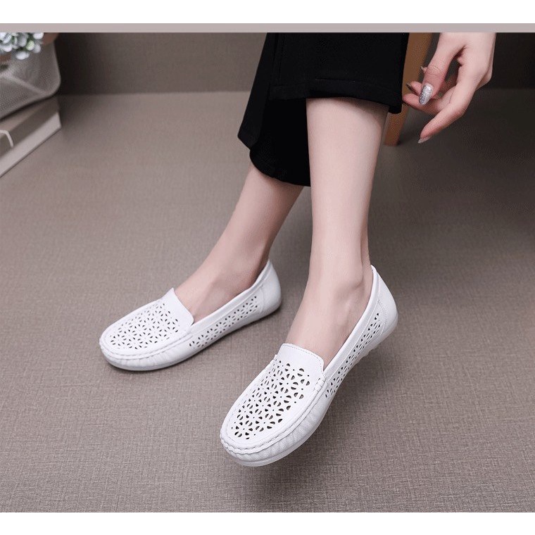 Giày lười da nữ phong cách Hàn Quốc, siêu êm chân, thoáng khí siêu xinh