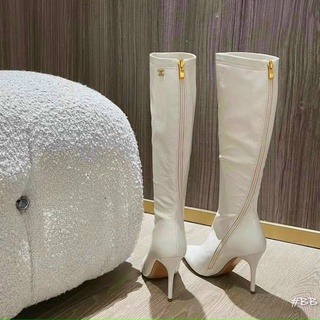 (hình thật-ib check sz) Boot đùi da mềm mũi nhọn gót nhọn siêu sang