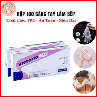 Hộp 100 đôi găng tay Victoria siêu dai để chế biến thực phẩm
