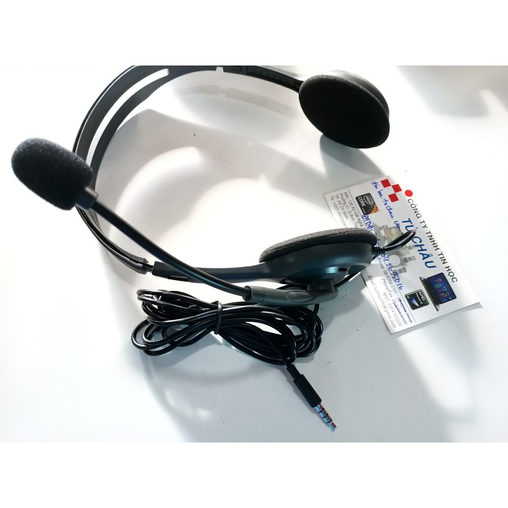 Tai nghe Logitech H111 - Jack cắm 3.5mm (4 điểm cực) - Cáp dài 2.3M | BigBuy360 - bigbuy360.vn