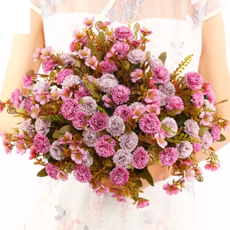 Bó Hoa Cẩm Chướng Giả Bằng Lụa 30CM Dùng Trang Trí Phòng Khách/Văn Phòng
