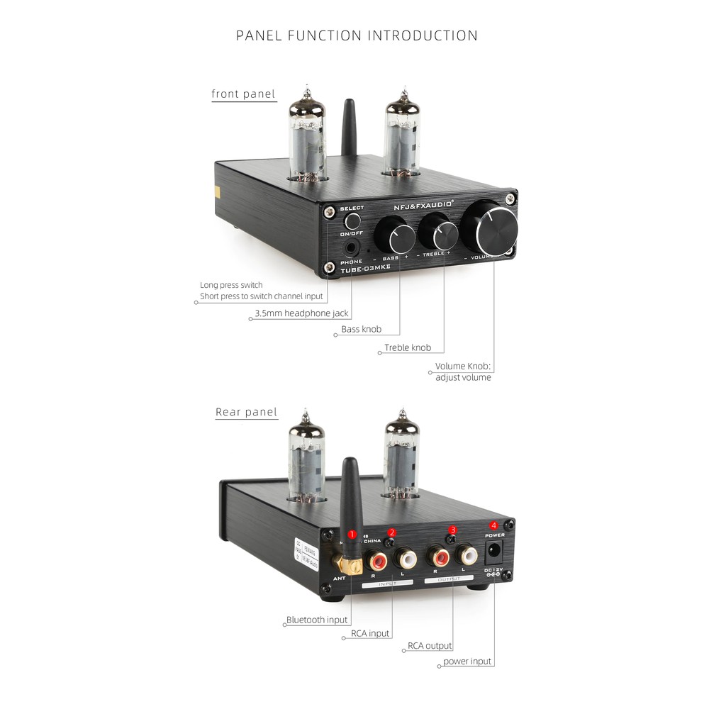 Bộ Preamplifier FX-AUDIO TUBE-03 MKII Bản Nâng Cấp Dùng Bóng 6K4 Chipset ESS9023 Công Nghệ Bluetooth 5.0 HIFI Audio Treb