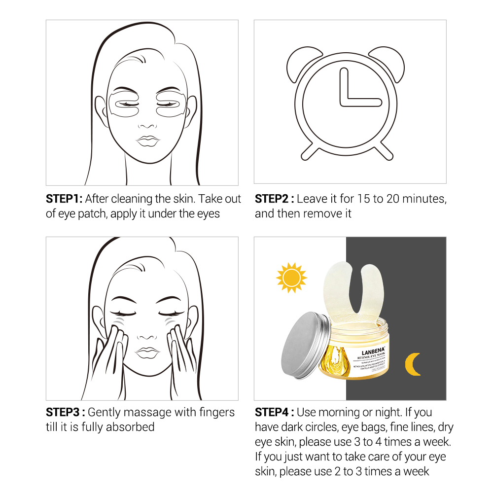 Mặt nạ mắt LANBENA chiết xuất retinol giảm quầng thâm bọng mắt nuôi dưỡng làm săn chắc da 90g | BigBuy360 - bigbuy360.vn