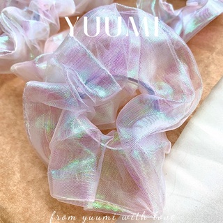 Scrunchie Dây Buộc Tóc Hoa Cột Tóc Scrunchie Hologram Ánh Kim
