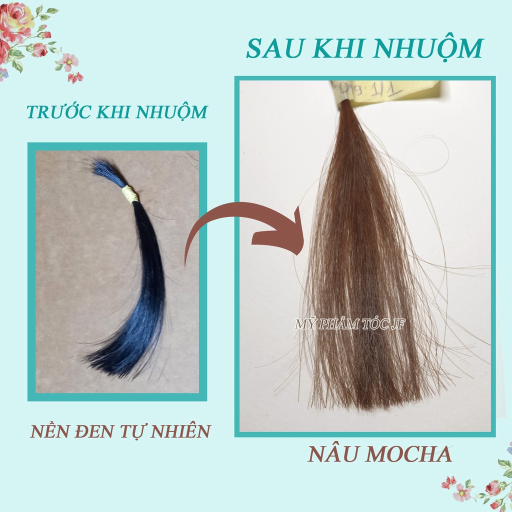 [HCM]Kem Nhuộm Tóc Tại Nhà Thảo Dược Nâu Mocha- Nhuộm Trên Nền Đen- Tặng Oxy