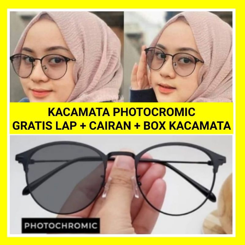 Mắt kính gọng sắt chống bức xạ 2 trong 1 phong cách Vintage Hàn Quốc cho nam nữ