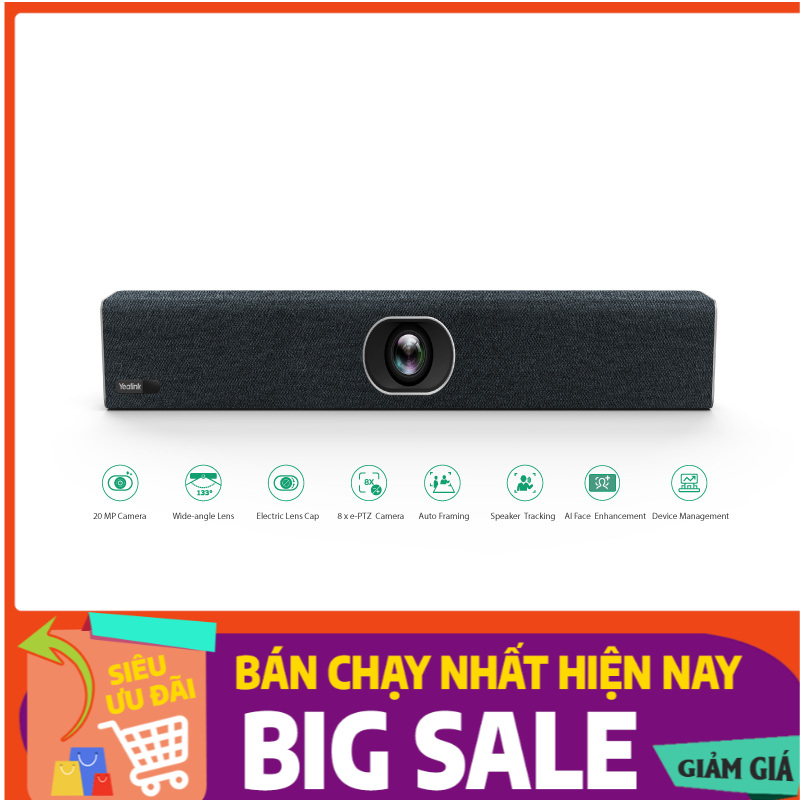 Camara hội nghị Yealink UVC40 -ZR Room. Đảm bảo sản phẩm chính hãng, nhập khẩu chính ngạch, bảo hành 24 tháng.