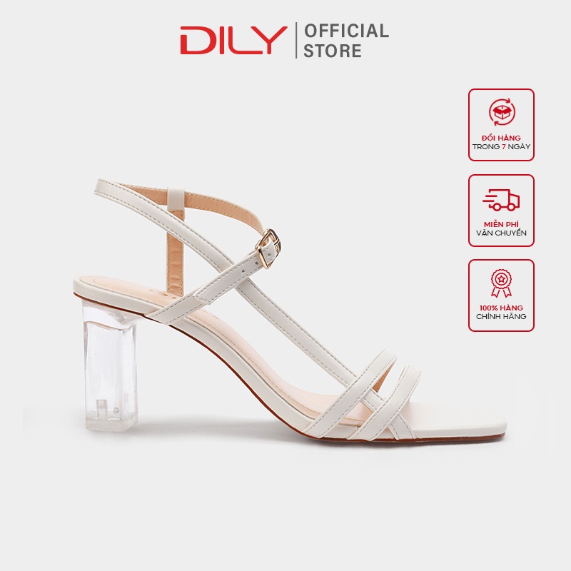 Giày sandal nữ DILY quai mảnh gót mica trong suốt cao 7cm_AA0288