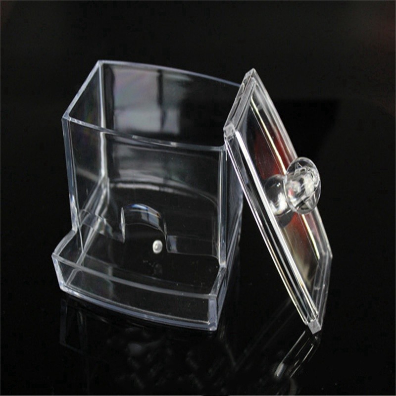 Hộp đựng bông tăm bằng acrylic trong suốt kích thước 8x6.5x10.5cm