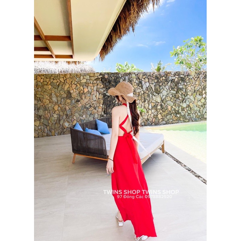 Váy maxi yếm dây lưng 1280