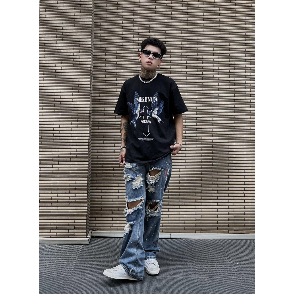 Áo phông MIKENCO SORROW TSHIRT,áo thun unisex in hoa tiết limi 3D from ovesize nam nữ