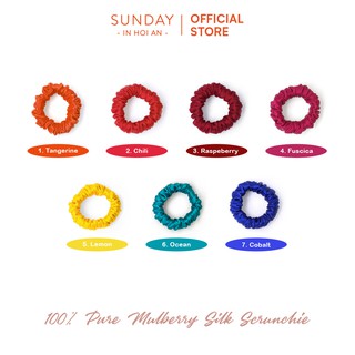 Buộc Tóc Lụa Mulberry 100% Size S Sắc Màu Mùa Hè Cao Cấp Ngăn Ngừa Xơ Rối Tóc  | Mulberry Silk Hair Scrunchie S Size