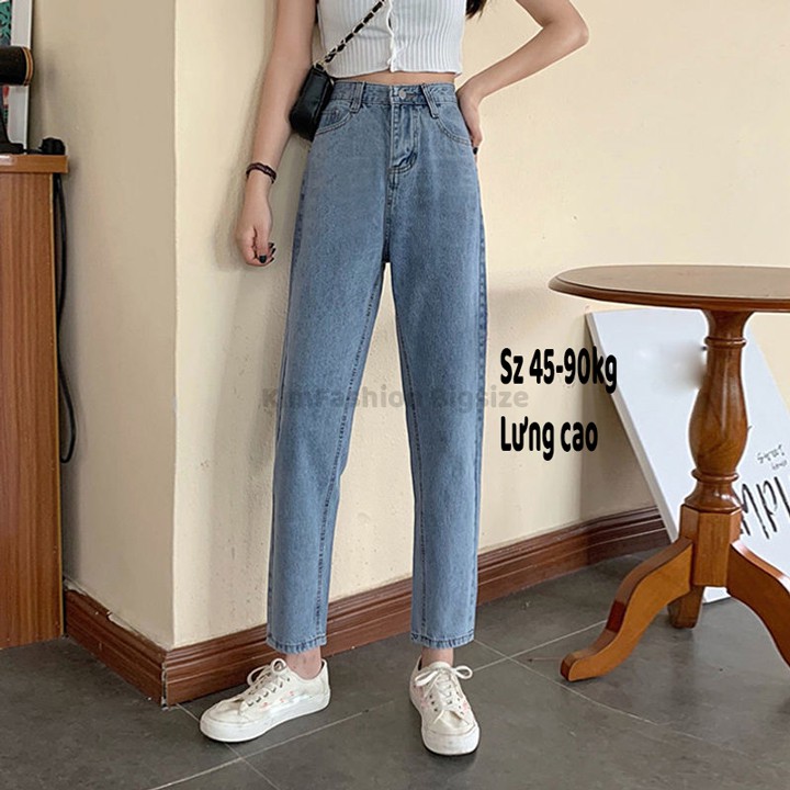 Quần baggy bigsize KimFashion, quần ống rộng cạp lưng cao Fullsize 45-90kg BGD49