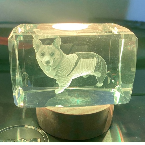 Đèn Ngủ 3D Quả Cầu Pha Lê Phát Sáng ảnh corgi dễ thương, Quà Tặng Sinh Nhật, Quà Lưu Niệm, Qùa Tặng Giáng Sinh