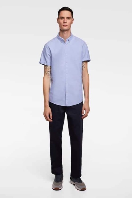 Áo sơ mi nam cộc tay vải đũi zara dư xịn | BigBuy360 - bigbuy360.vn