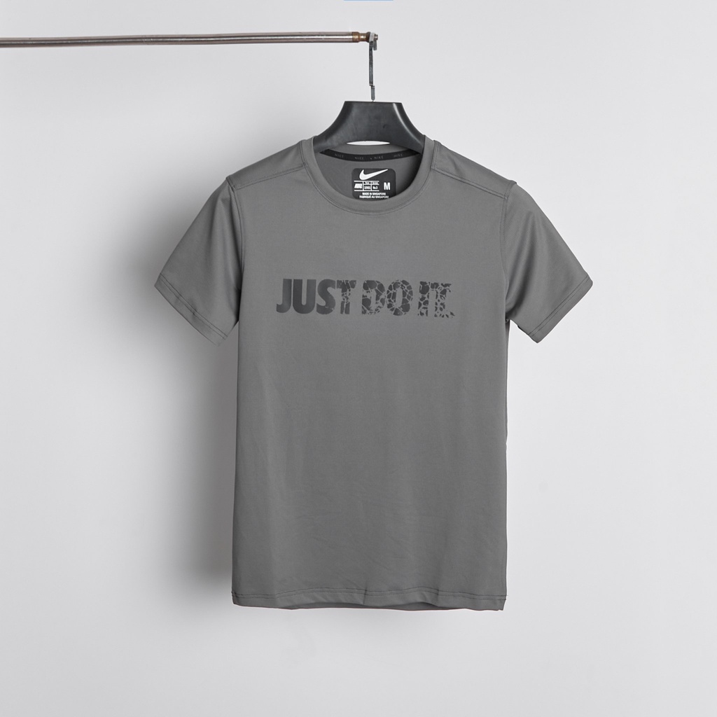 Áo thun nam cổ tròn JUST DO IT 6 màu phong cách thể thao vải nhẹ thoáng khí - Thời Trang Đường Phố