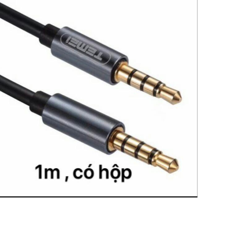Dây cáp âm thanh 3.5 mm 1m Jack Cắm Aux 3.5 Đực Thu Âm hiệu TEMEI