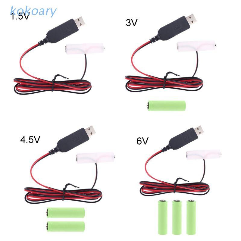 Dây Cáp Nguồn Đầu Usb 1 Ra 4 Pin Aa Lr6 Aa Dài 2m Cho Đồng Hồ / Đồng Hồ