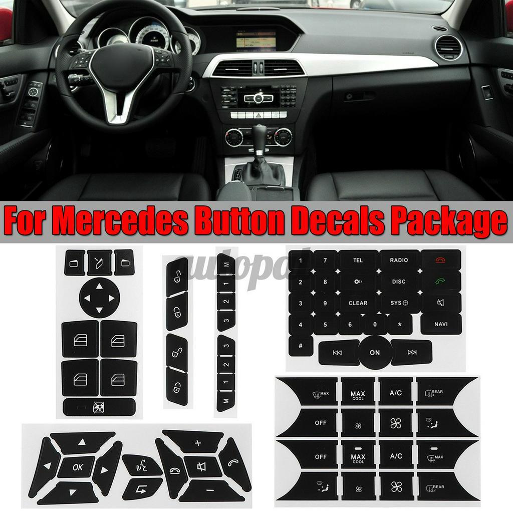 Miếng dán trang trí nút phần điều khiển xe hơi Mercedes V2