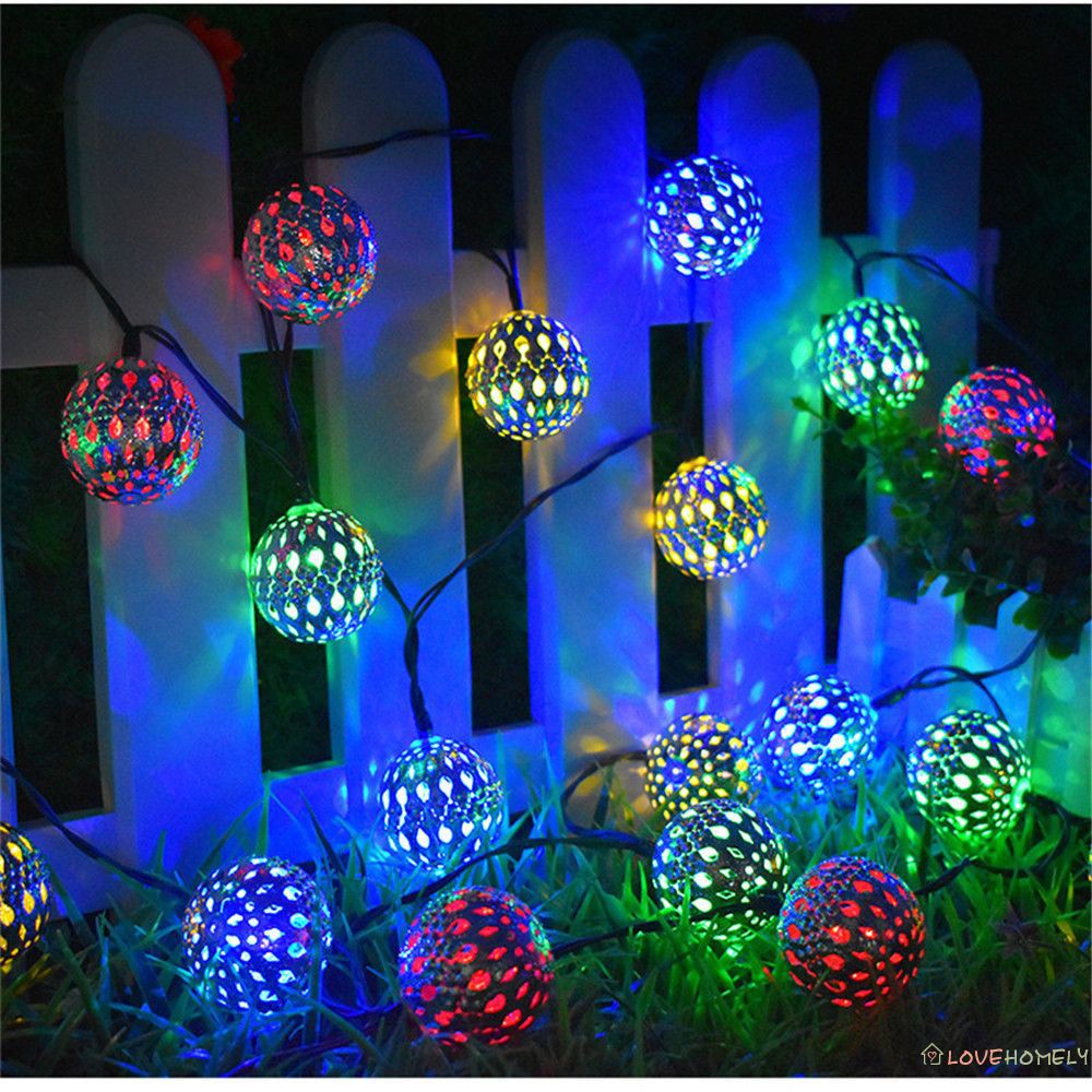 Dây Đèn Led Bóng Tròn Trang Trí Sân Vườn Sử Dụng Năng Lượng Mặt Trời