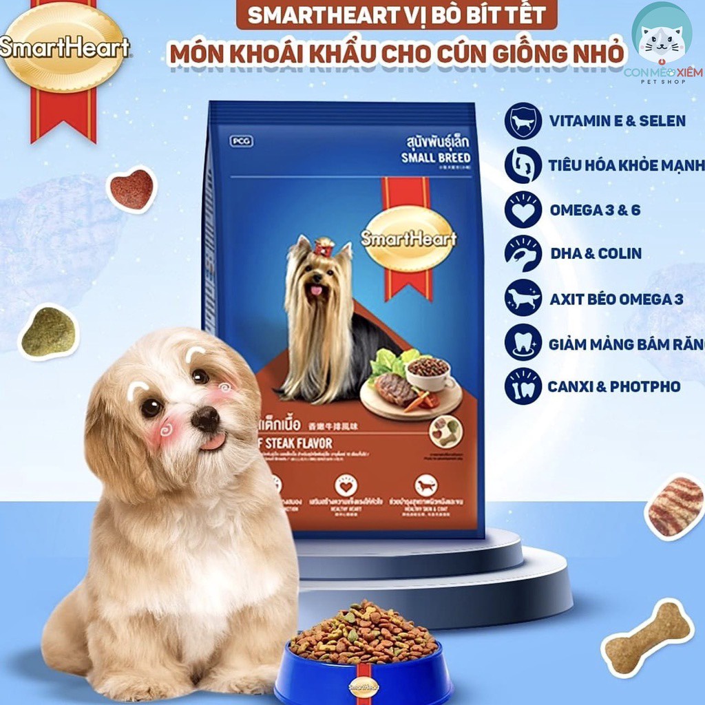 [Mã PET50K giảm Giảm 10% - Tối đa 50K đơn từ 250K] Hạt thức ăn cho chó mọi lứa tuổi Smartheart túi 400gr tiện dụng