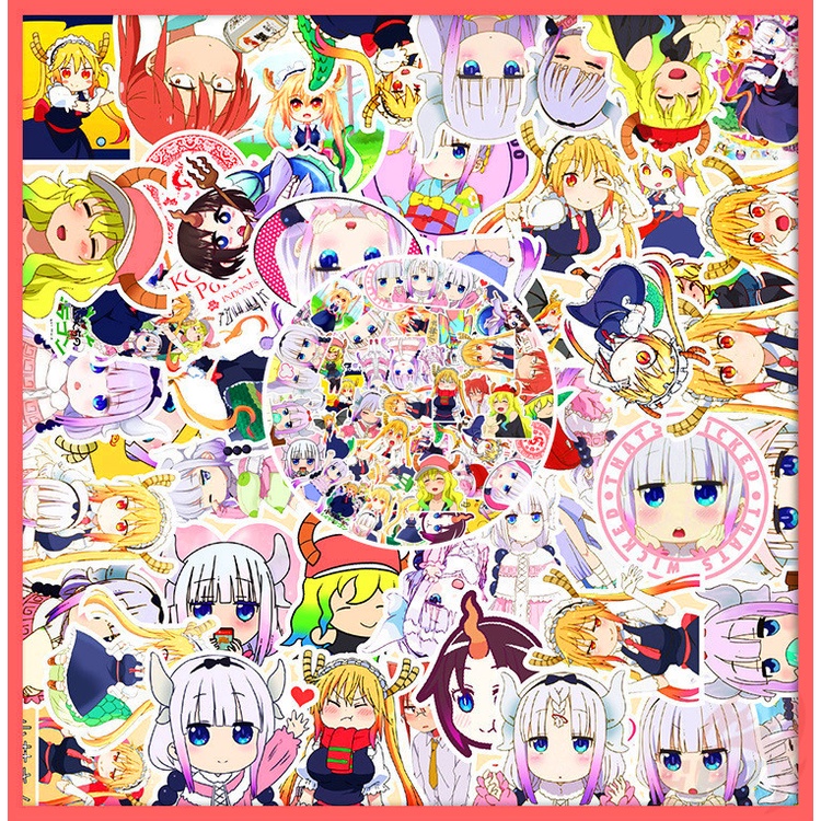 Bộ 50 Miếng Dán Họa Tiết Hoạt Hình Kobayashi 's Dragon Maid Series 01 Độc Đáo Trang Trí Vali / Laptop Diy