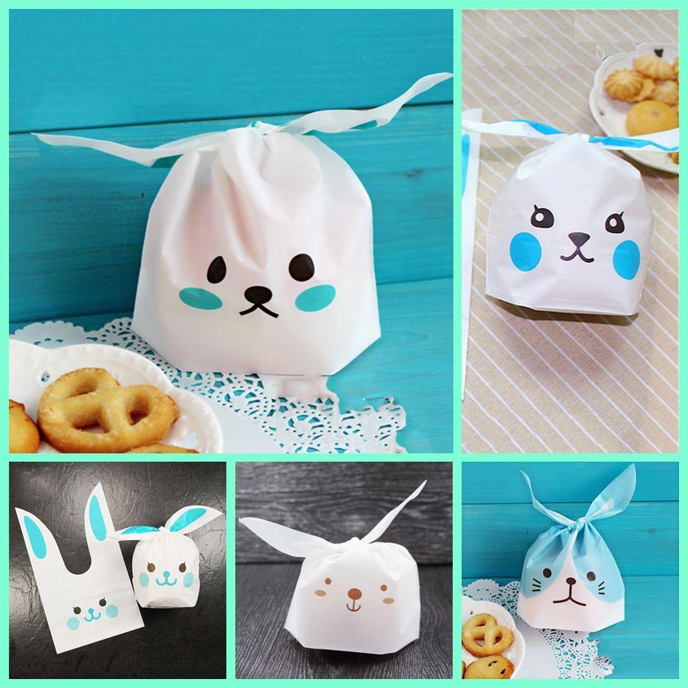 Smile 10/20 cái túi bánh quy thỏ đồ dùng cho bữa tiệc sự kiện cho lễ phục sinh gói kẹo ủng hộ