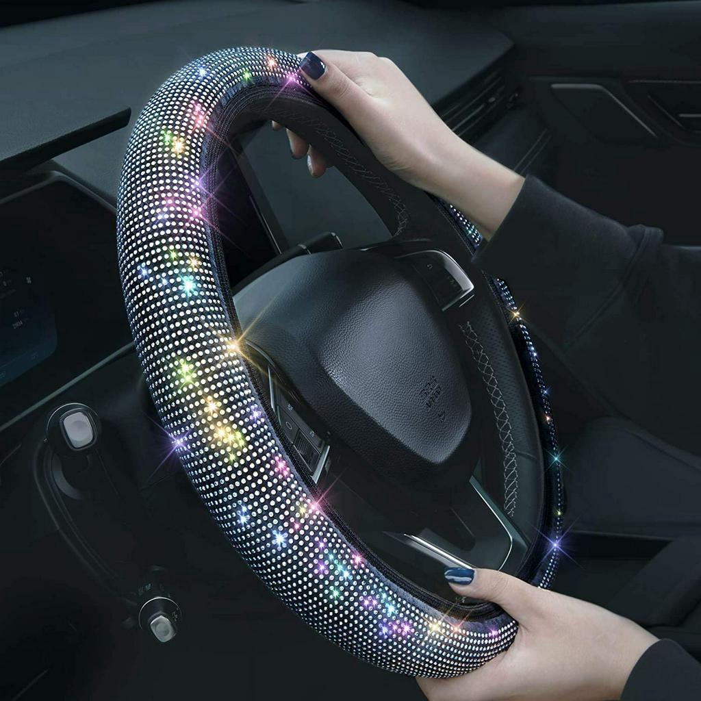 Bọc vô lăng bọc vô lăng ô tô SEAMETAL đính pha lê long lanh cho xe hơi SUV