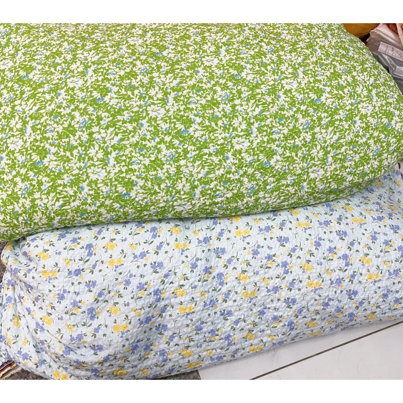Vải đũi nhăn  hàn quốc mềm và co dãn chất xịn hoa đậu biếc