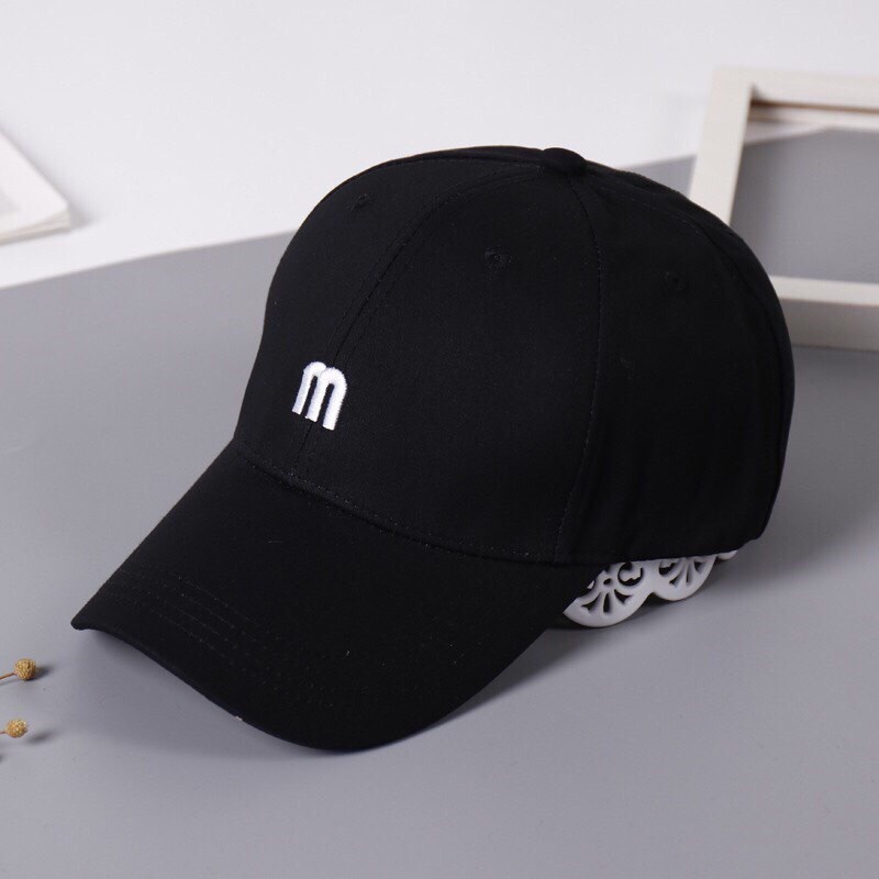 Mũ lưỡi trai họa tiết thêu chữ m nón kết phong cách Ulzzang Unisex SV-27