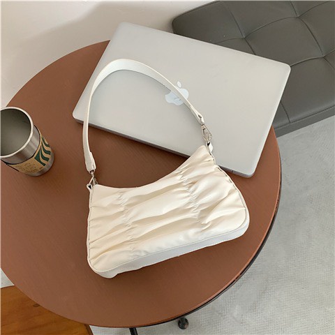 Túi đeo vai kẹp nách nữ xách tay da mềm xếp ly phối xích thời trang đi chơi giá rẻ DIOMI