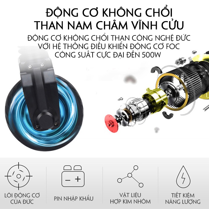 Xe scooter điện người lớn chạy 10km, lốp 5,5 inch màn led hiển thị - Xe scooter điện có thể gấp gọn