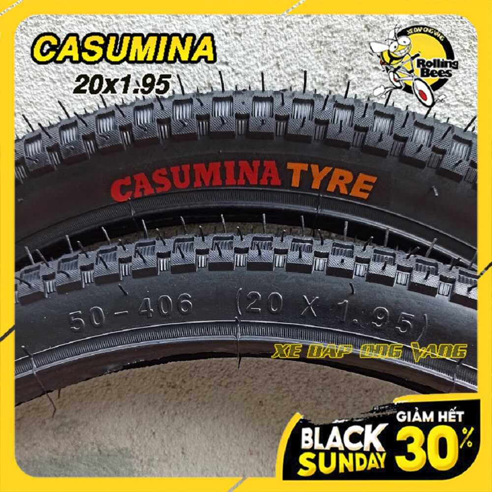 Vỏ Lốp, Săm Ruột 20x1.95 Xe đạp leo núi trẻ em. Gai Mới Chính Hãng Casumina
