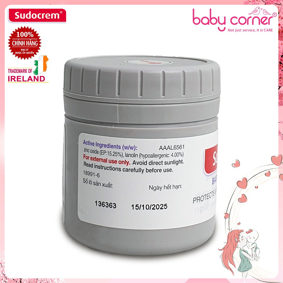 KEM CHỐNG HĂM TÃ VÀ DƯỠNG DA SUDOCREM 60g CHO BÉ