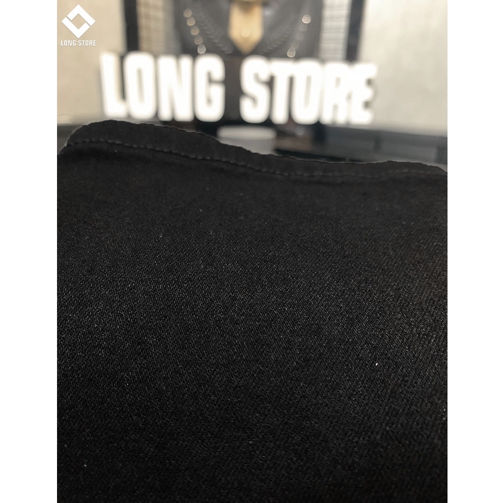 Quần jean nam đen trơn đính đinh tán LONGARES cao cấp ống đứng dáng ôm skinny chất bò đẹp co giãn 9079