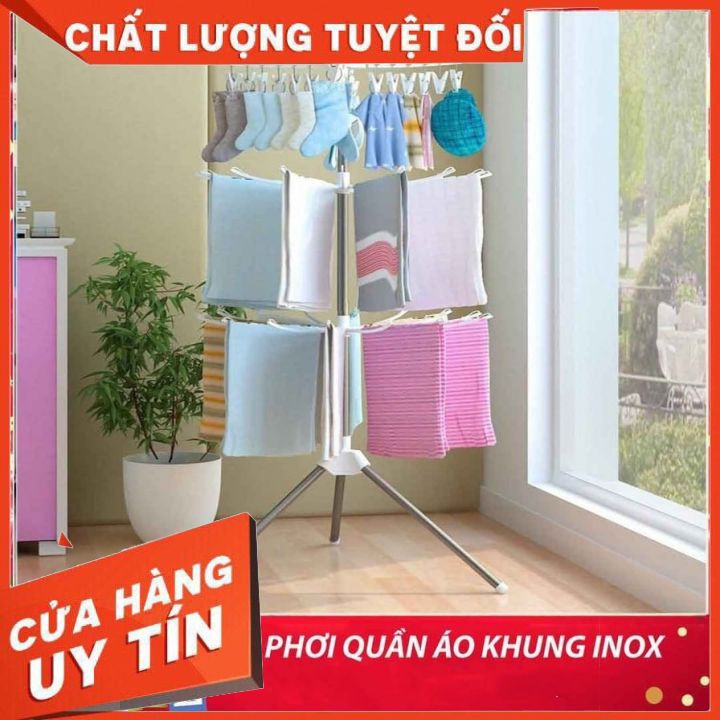 CÂY PHƠI QUẦN ÁO HỢP KIM GẤP GỌN THÔNG MINH [HÀNG LOẠI 1]