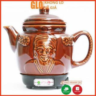 ẤM SẮC THUỐC BẮC 3L BẰNG ĐIỆN 2 CHẾ DỘ NẤU TỰ NGẮT GỐM BÁT TRÀNG FULL COOK