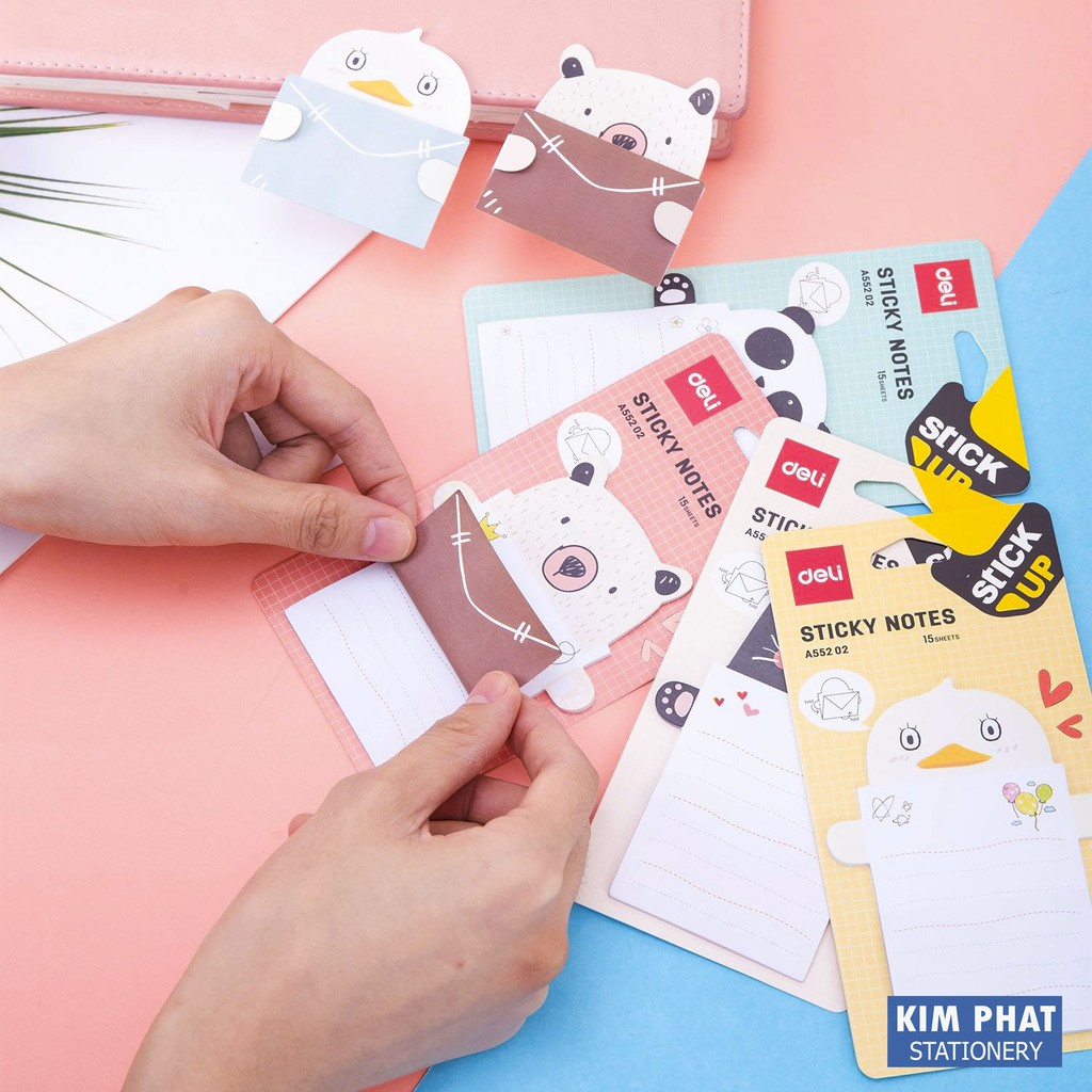 Giấy nhớ, Sticky Notes hình con vật dễ thương DELI MSA55202