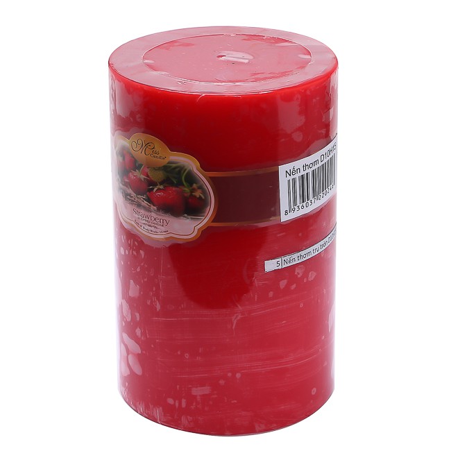 Nến thơm trụ tròn D10H15 Miss Candle MIC0246 10 x 15 cm (Đỏ, hương dâu tây)