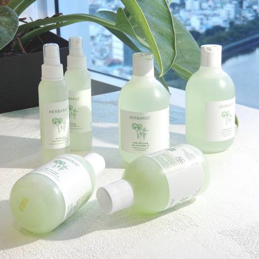 Bộ 3 chăm sóc da từ nước tẩy trang 300ml, sữa rửa mặt 200ml, xịt khoáng 100ml rau má diếp cá - Herbario Thuần Chay