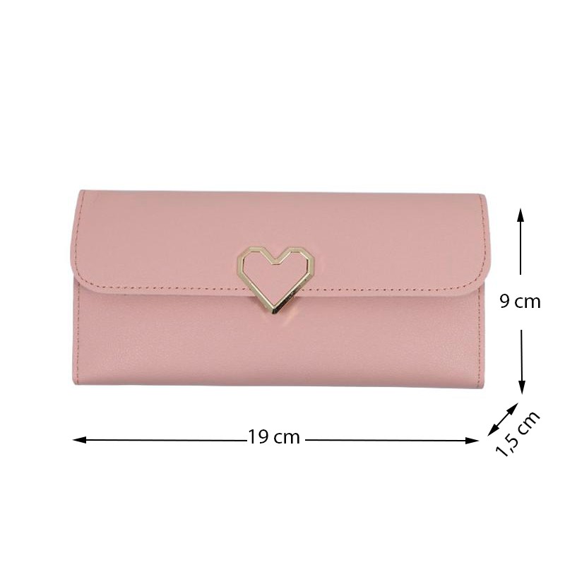 Ví Nữ Dài 💚𝗙𝗥𝗘𝗘𝗦𝗛𝗜𝗣 💚Ví Nữ Dài Cầm Tay Hình Trái Tim Siêu Đẹp Nhiều Ngăn Tiện Dụng VD05 - VIMITA | BigBuy360 - bigbuy360.vn